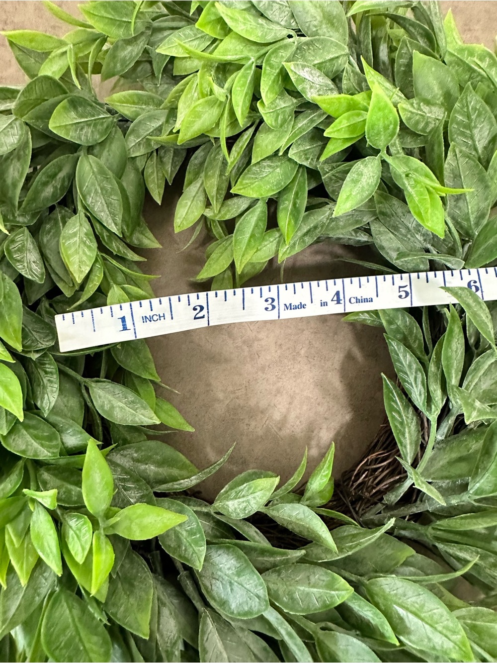 Lush Artificial Ruscus Rainwashed Green Leaf Wreath Candle Ring Home Holiday 13” - Picture 10 of 10